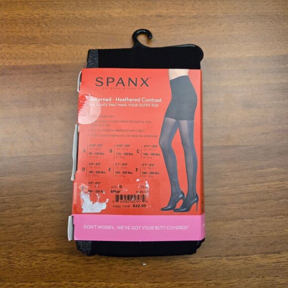 Spanx Tight End Tights Heathered Contrast Black Gray Shapewear Two Tone D NWT - Picture 6 of 10